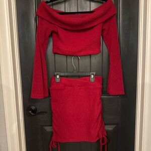 SHEIN Scarlet Knit Skirt Set
